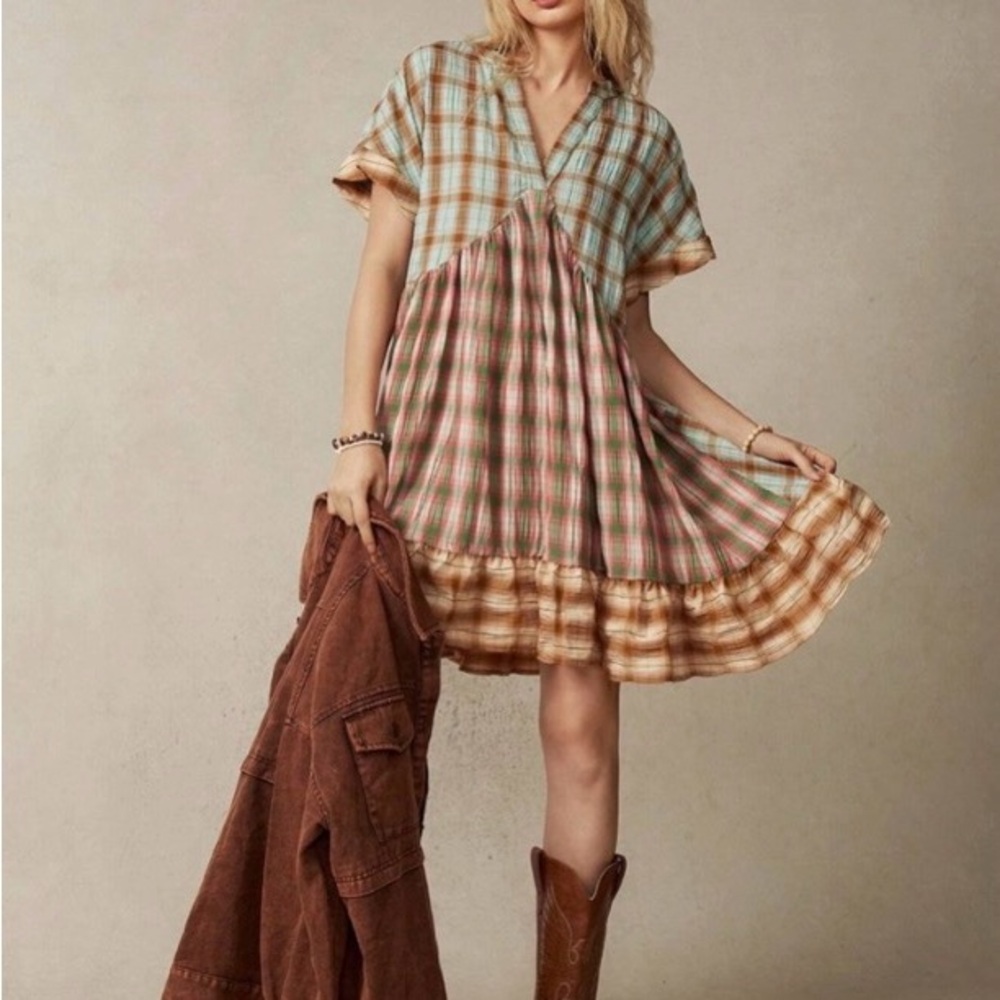Plaid Multicolor Mini Dress
